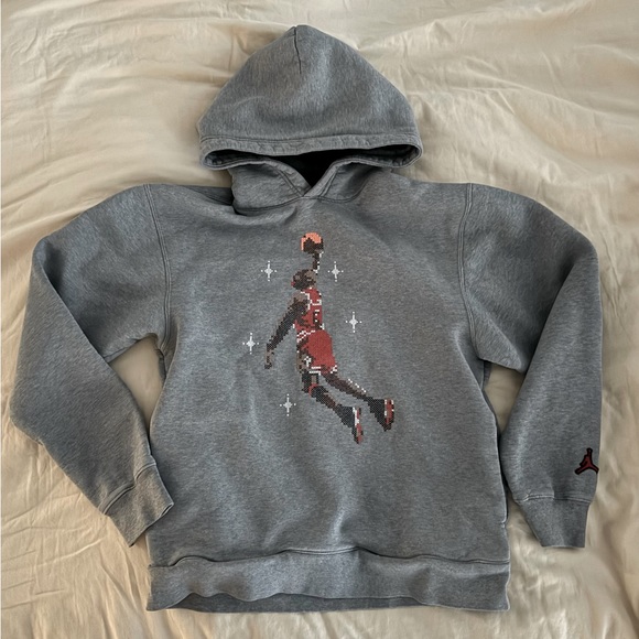 jordan x fragment image pullover hoodie dark grey heather